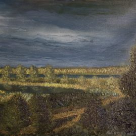 Речной пейзаж Перед грозой Картина маслом на холсте