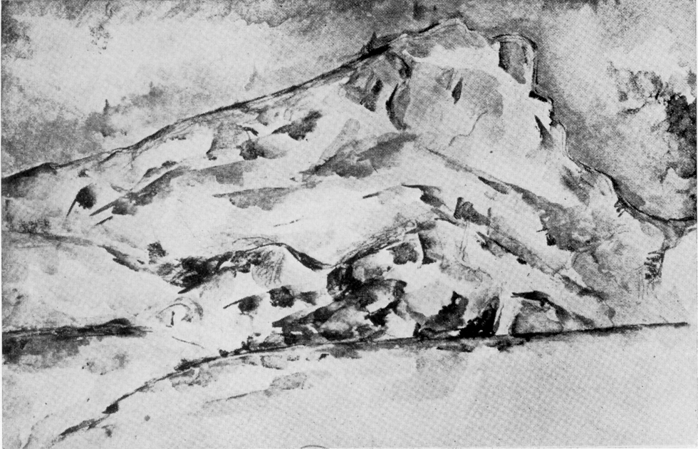 Сезанн рисунок La Montagne Sainte-Victoire пейзажи природы Сафиуллин Акварель