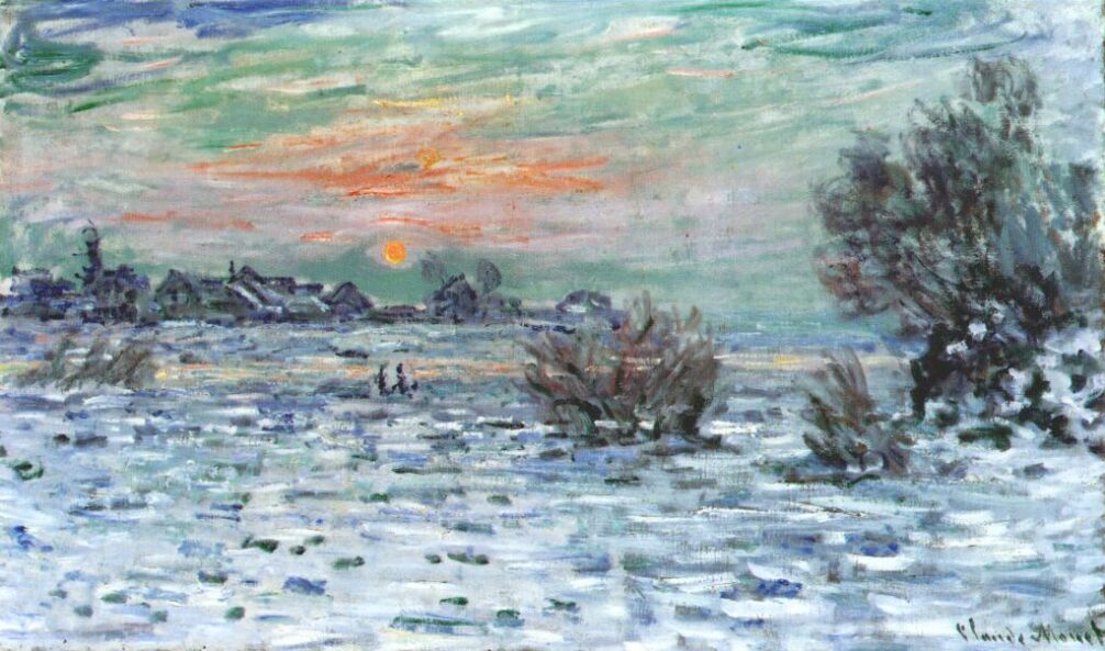 Пейзажи природы картины Клод Моне Claude Monet Зима на Сене Альберт Сафиуллин