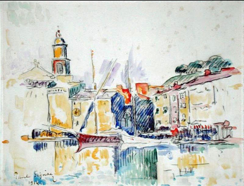 Художник Поль Синьяк Signac картина Saint Tropez акварель пейзажи природы Альберт Сафиуллин