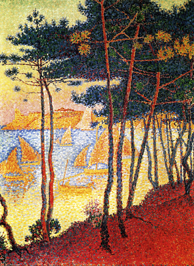 Художник Поль Синьяк Paul Signac картина Sails and Pines пейзажи природы Альберт Сафиуллин