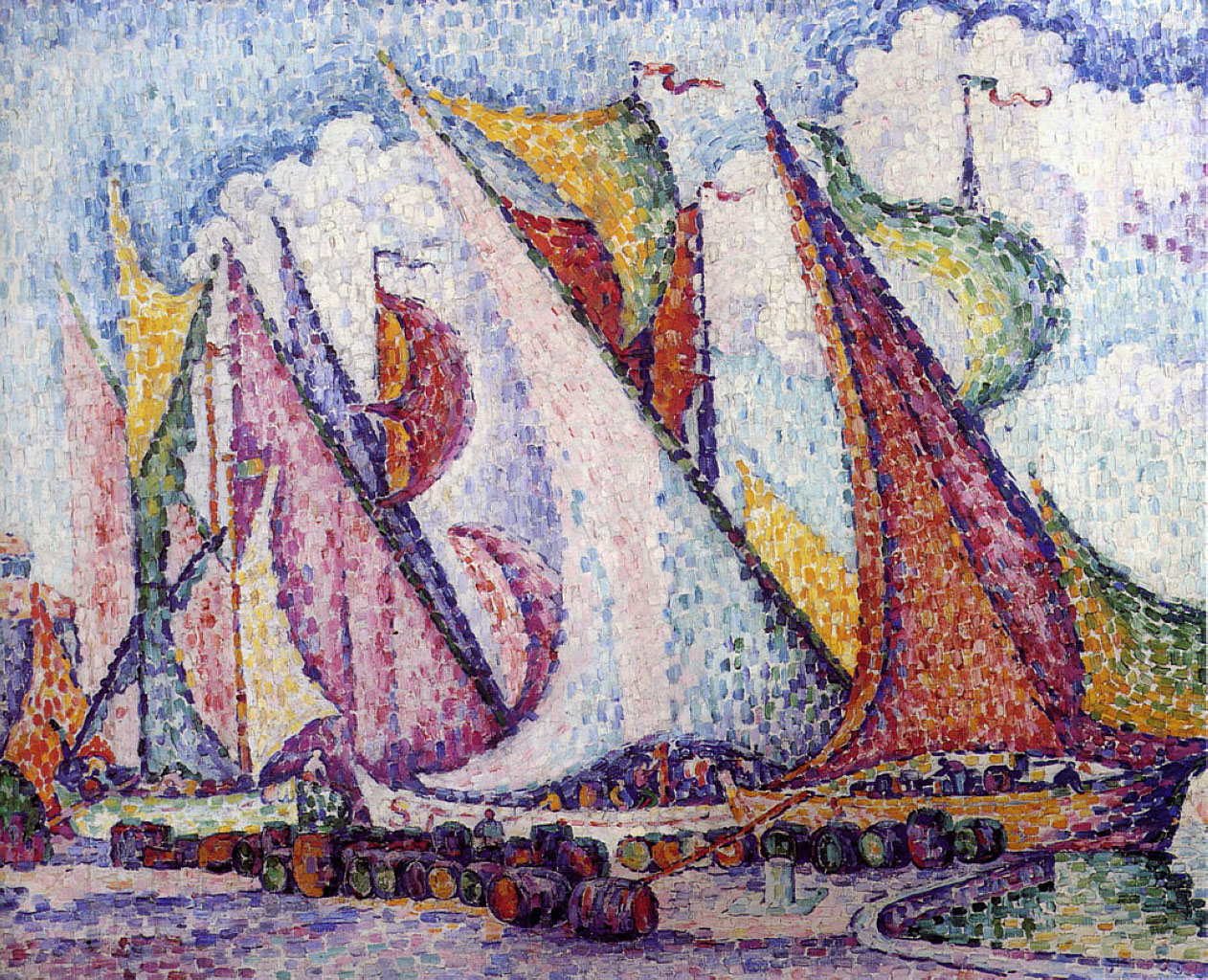 художник Поль Синьяк Signac картина Sails at Saint Tropez пейзажи природы Альберт Сафиуллин