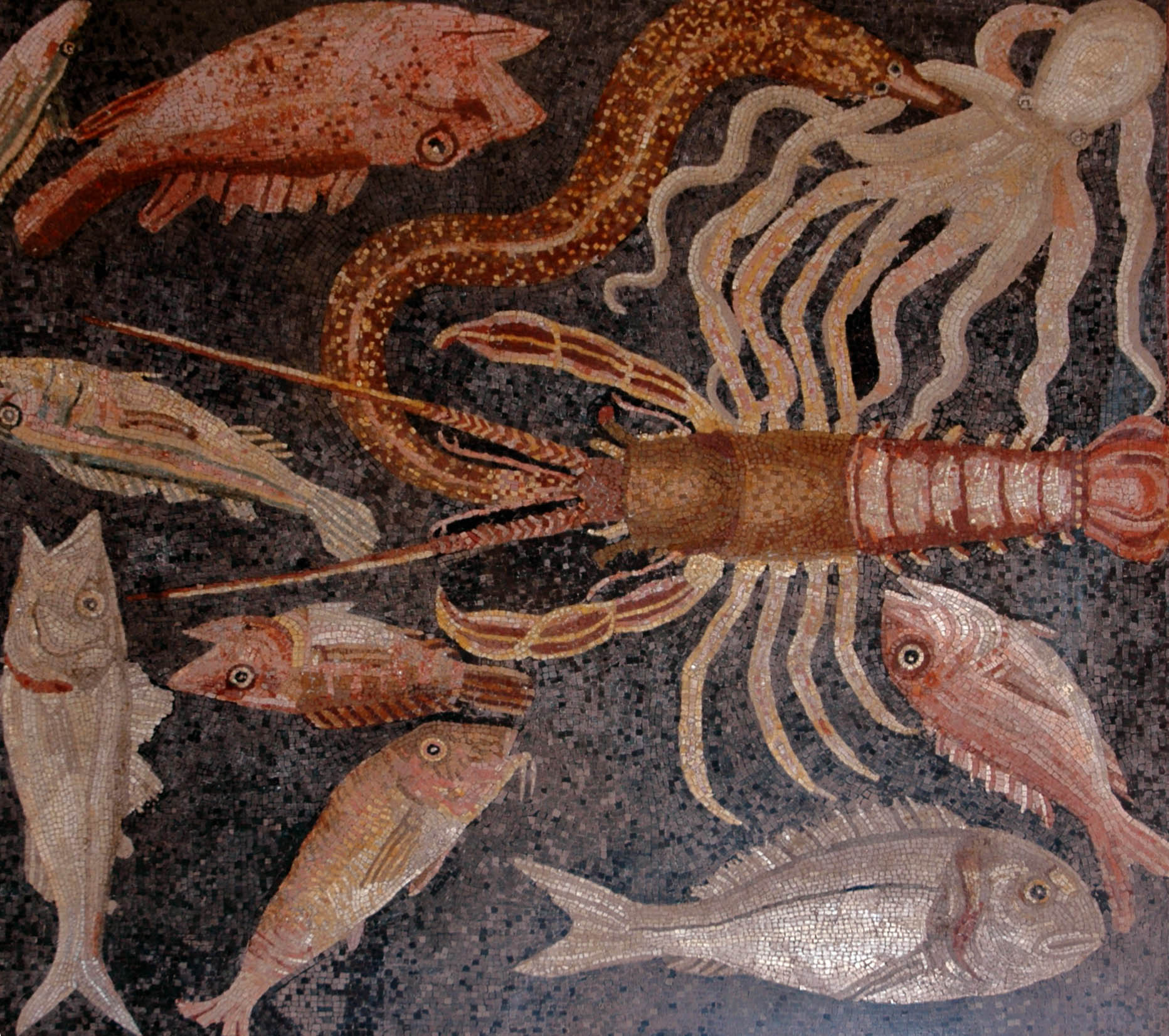 Рыба Барабулька краснобородка римская мозаика пейзажи природы Альберт Сафиуллин