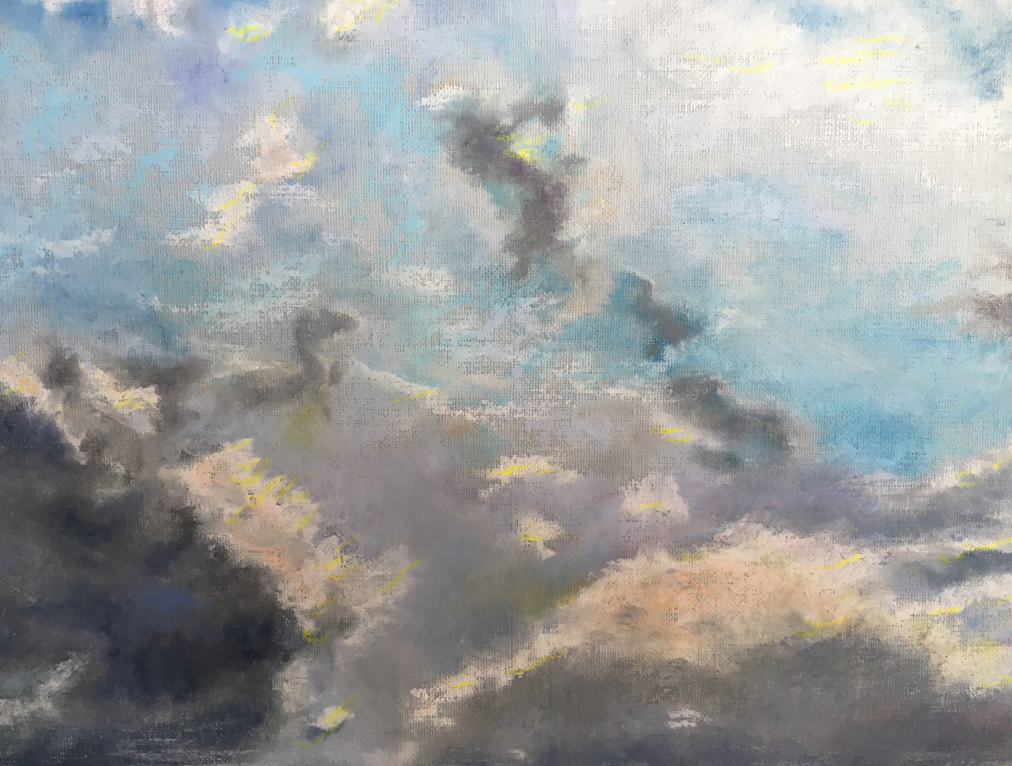 Пейзажи природы Небо над Римом в январе рисунок масляная пастель Альберт Сафиуллин