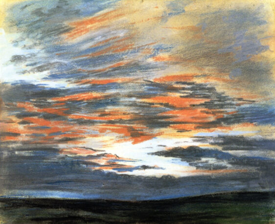 Делакруа Delacroix рисунок Sky at Sunset пастель пейзажи природы Альберт Сафиуллин