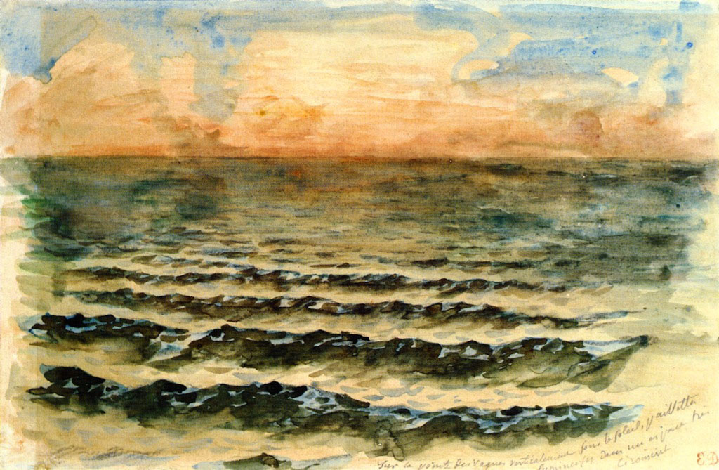 Делакруа Delacroix акварель Sunset on the Sea морской пейзаж Альберт Сафиуллин