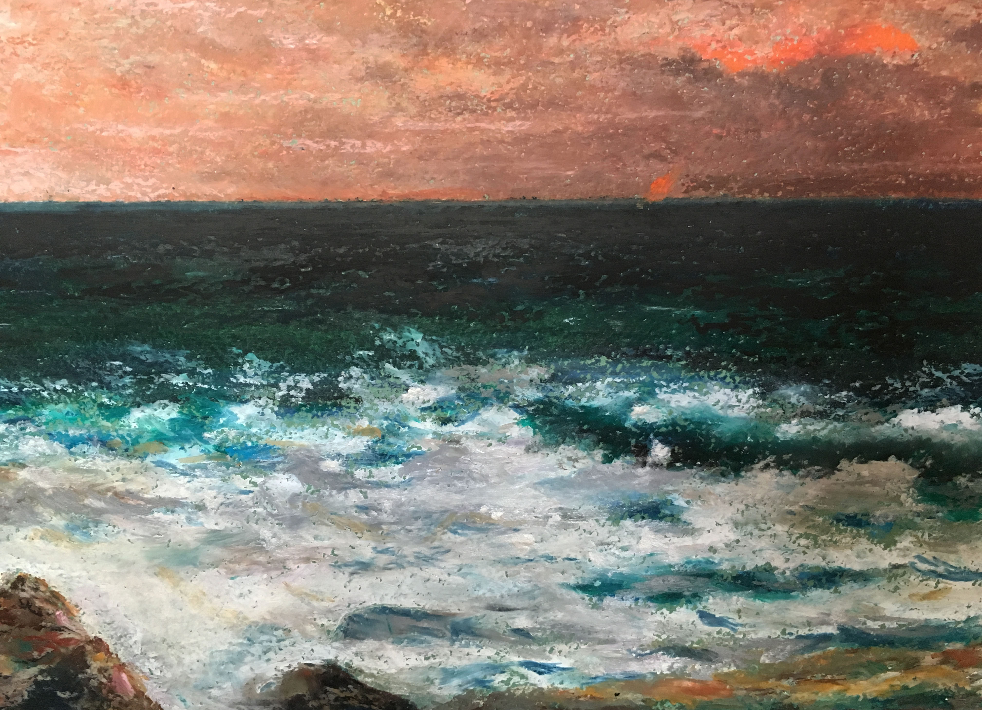 Художник Альберт Сафиуллин картина Средиземное море пастель пейзажи природы