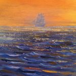 картина маслом морской пейзаж закат солнца черное море Альберт Сафиуллин