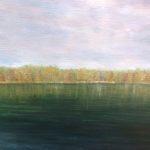 Речной пейзаж картина маслом гроза весна природа лес художник Альберт Сафиуллин