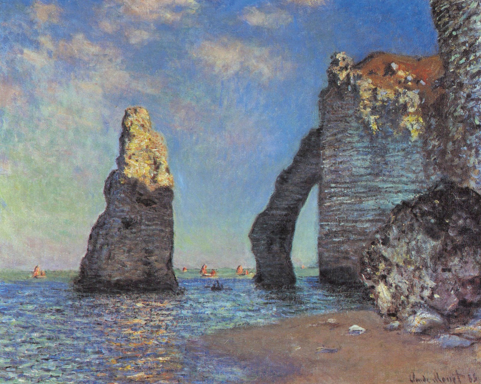 Etretat rough seas ' new unposted postcard by Claude Monet 