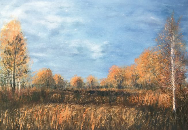 Осенний пейзаж природа Прибалтика картина маслом художник Альберт Сафиуллин