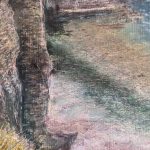 Морской пейзаж скалы Этрета Etretat La Porte d'Aval отлив Бретань картина масляная пастель художник Альберт Сафиуллин painting Albert Safiullin