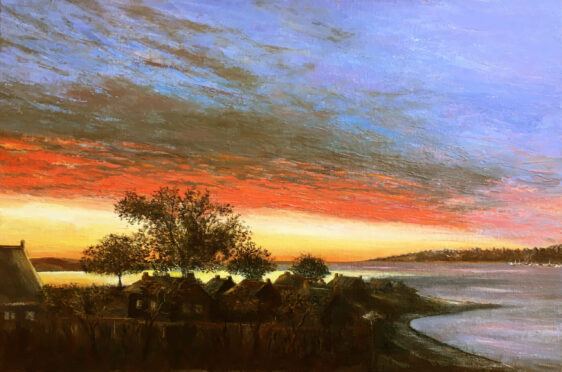 рассвет морской пейзаж Бретань восход картина малом художник Альберт Сафиуллин