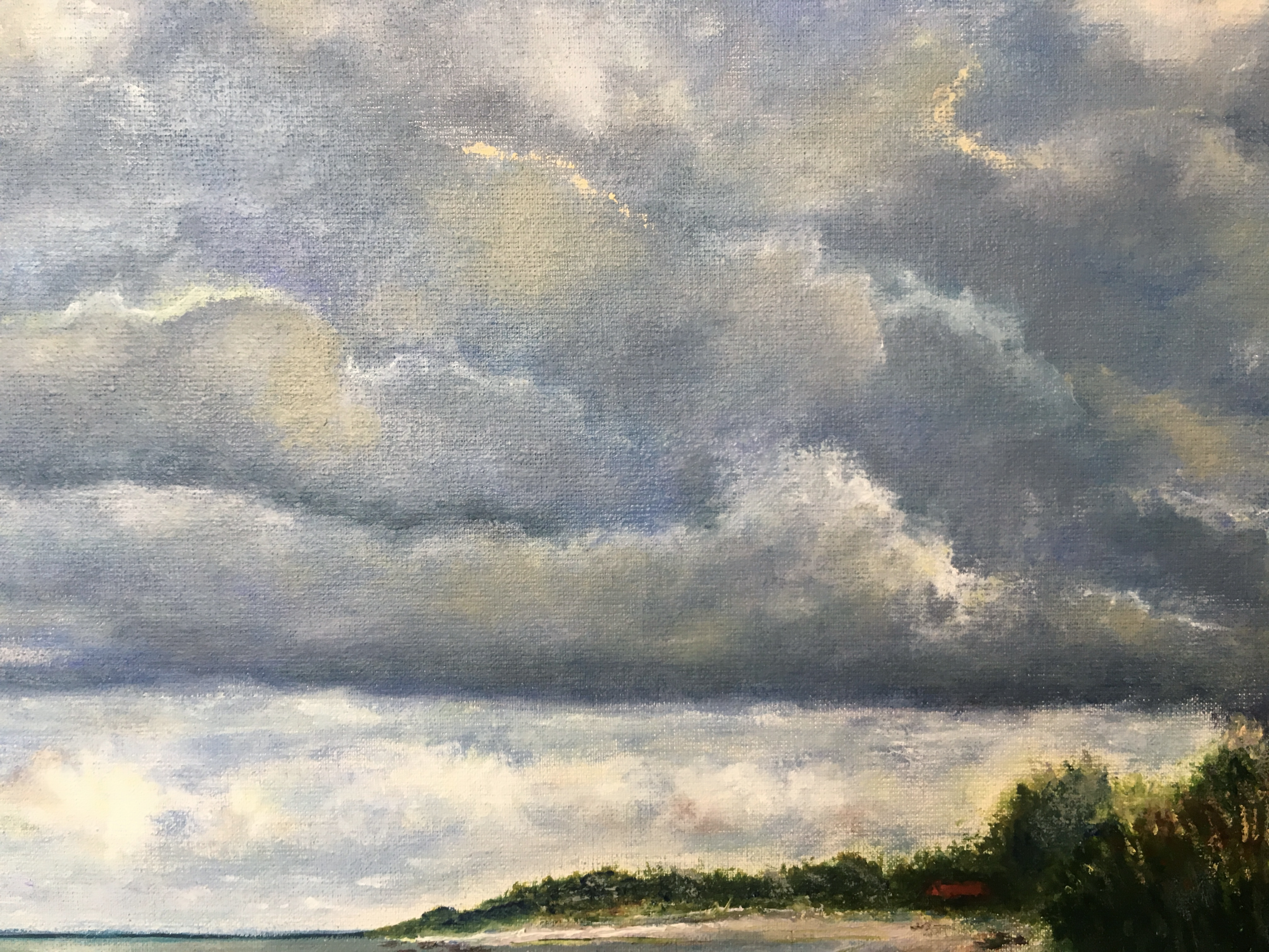 море Латвия Прибалтика Рагациемс картина маслом облака пейзажи природы художник Альберт Сафиуллин
