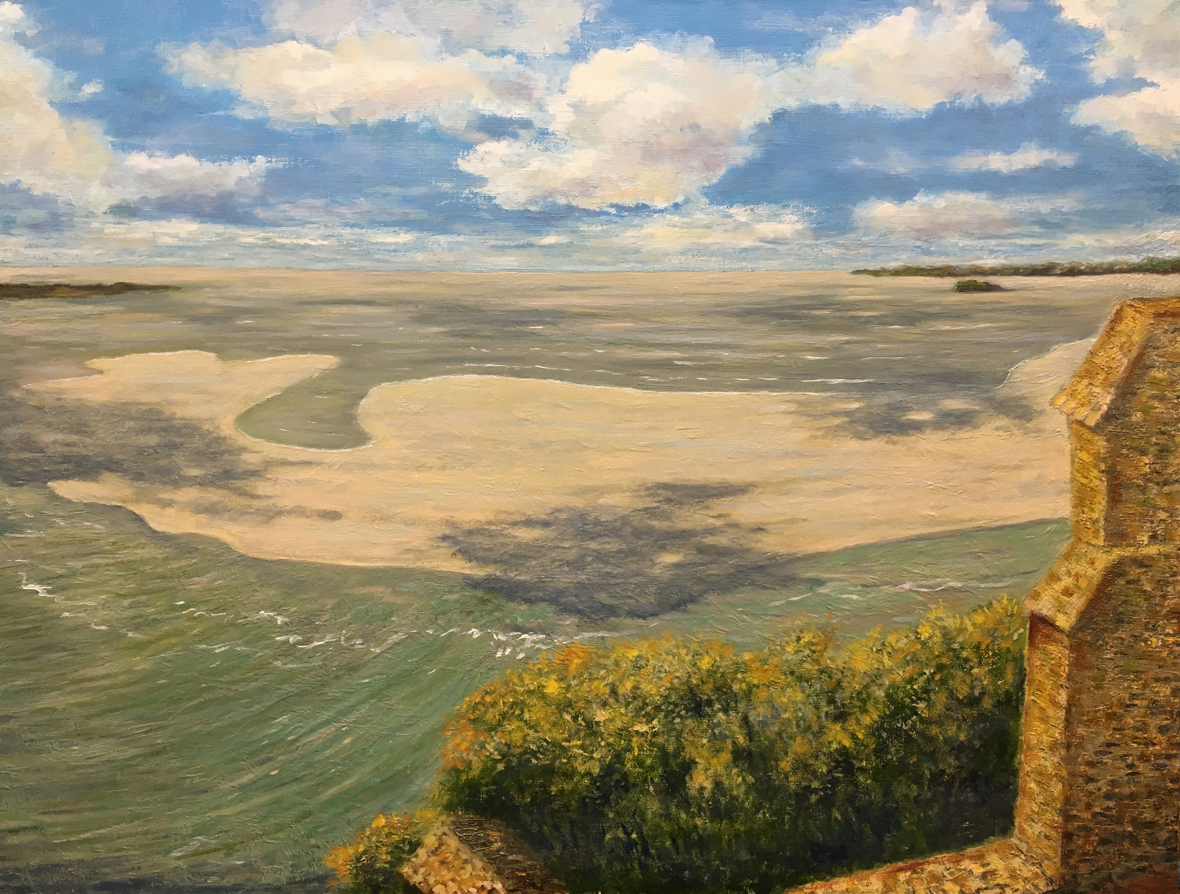 морской пейзаж нормандия прилив мон-сен-мишель картина маслом художник Альберт Сафиуллин
