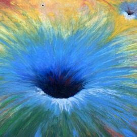 гравитация космос черная дыра масляная пастель рисунок художник Альберт Сафиуллин