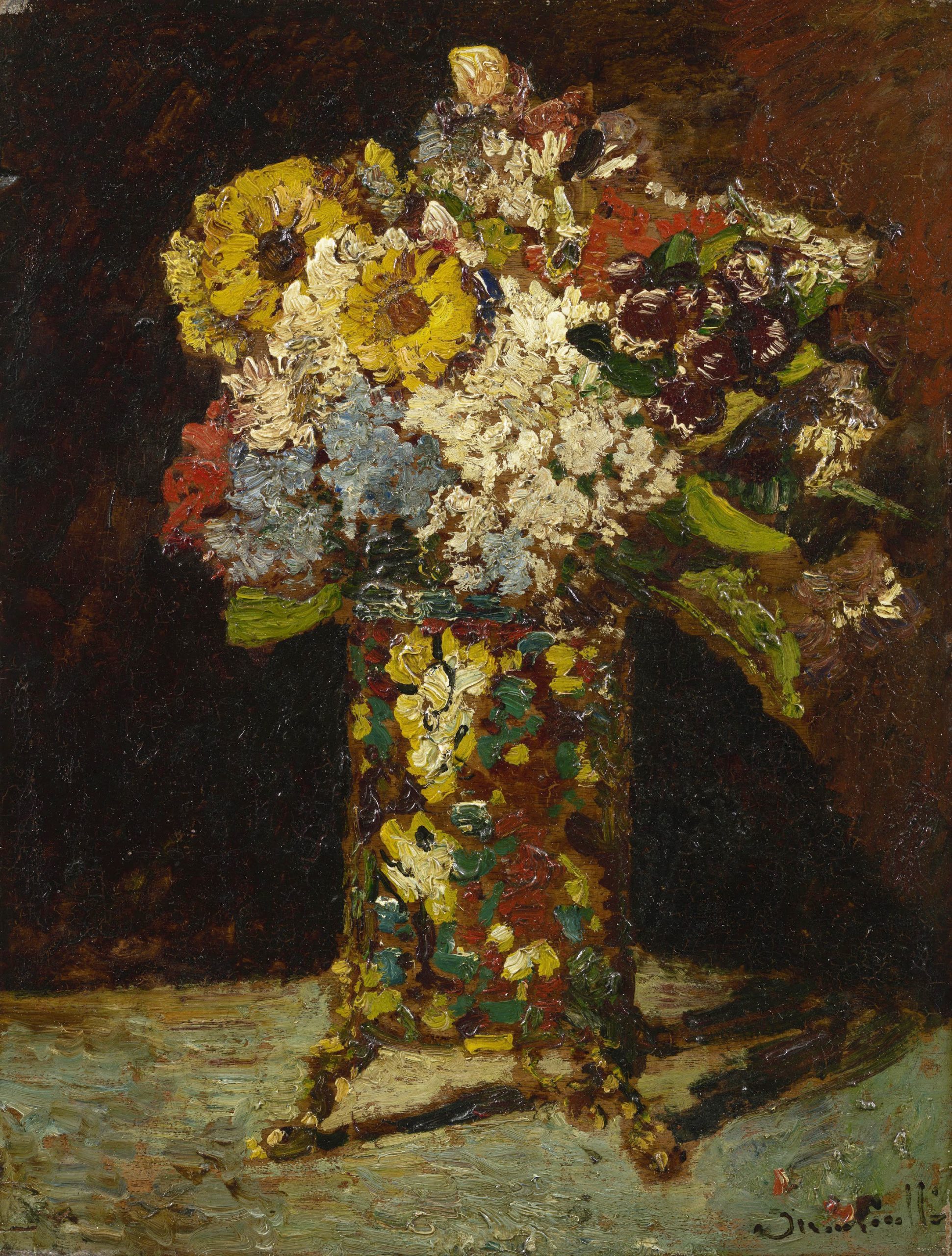 Adolphe Monticelli Vase Flowers Монтичелли художник натюрморт Альберт Сафиуллин