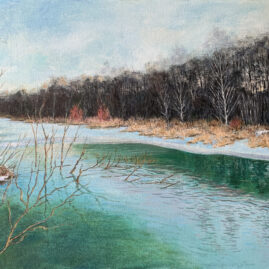 Река Химка пейзаж зима картина лед художник Альберт Сафиуллин