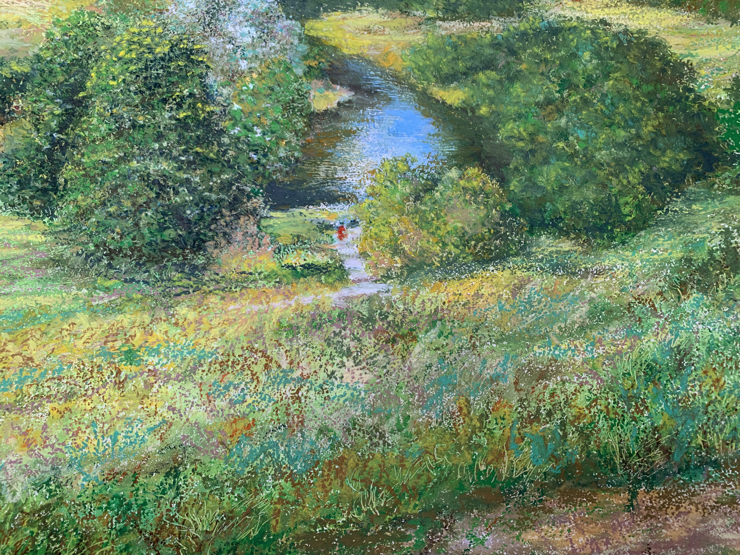 Река Протва деревня Ермолино картина пейзажи природы масляная пастель художник Альберт Сафиуллин