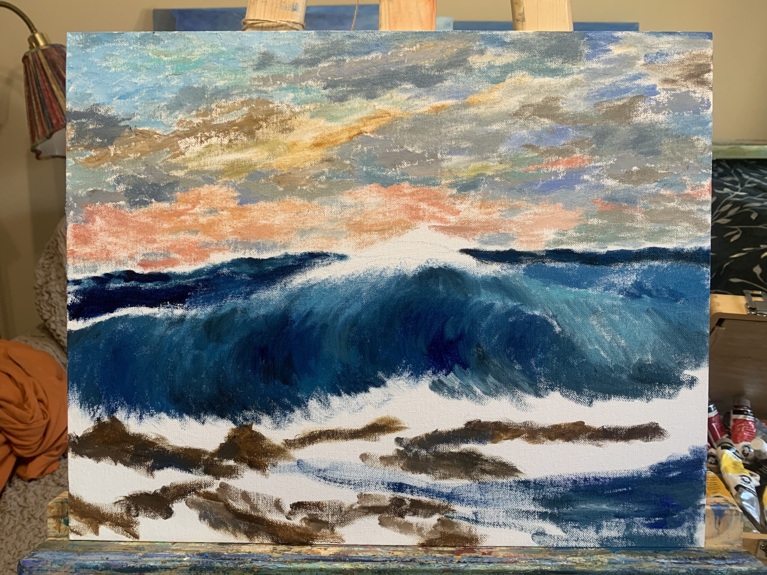 Волны море пейзаж Курбе картина художник Альберт Сафиуллин