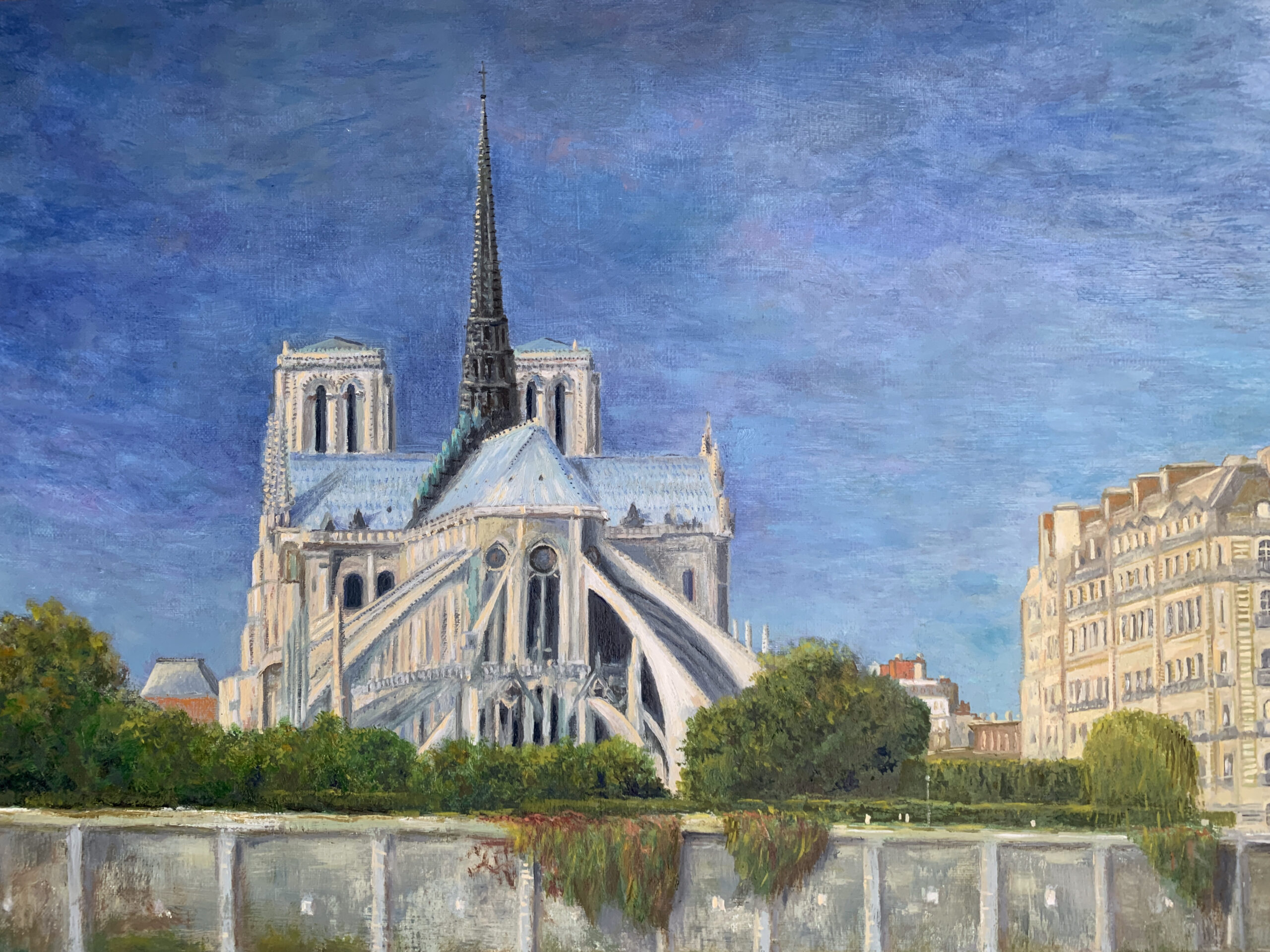 Собор Парижской богоматери пейзаж картина художник импрессионизм Альберт Сафиуллин