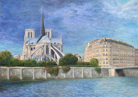 Собор Парижской богоматери пейзаж картина художник импрессионизм Альберт Сафиуллин