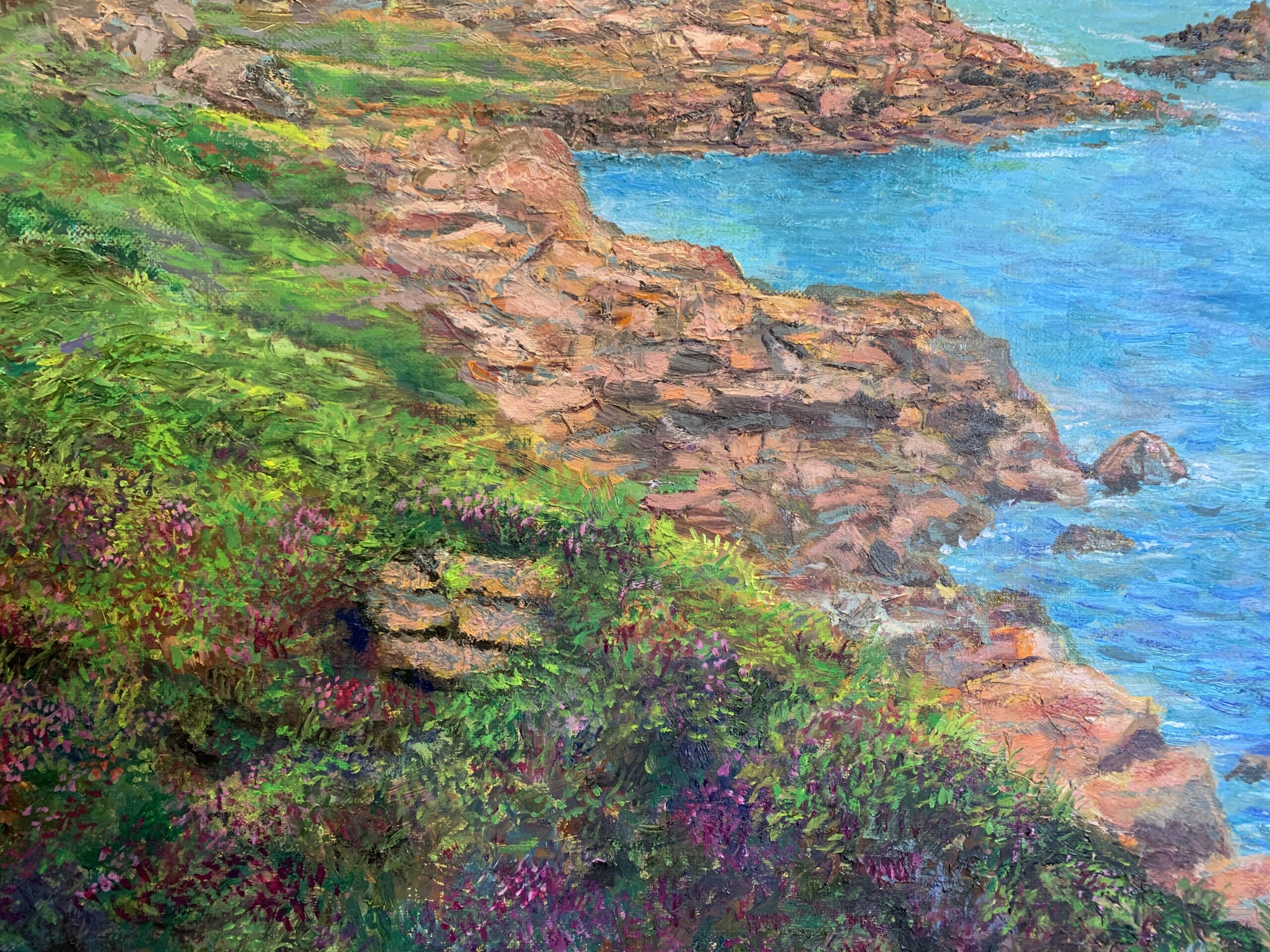 Бретань Перрос-Гирек скалы морской пейзаж картина художник Альберт Сафиуллин