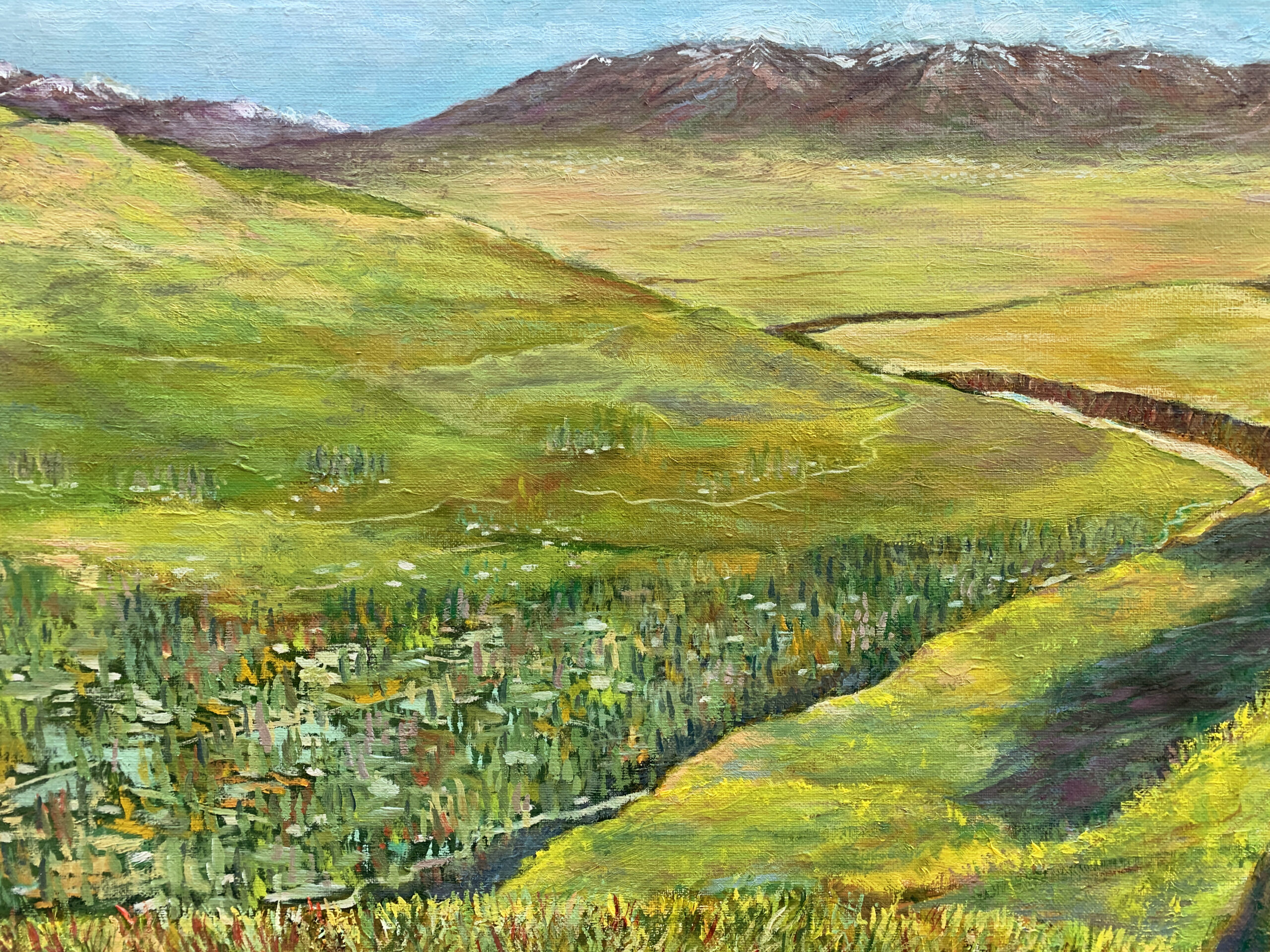 горный пейзаж Таджикистан Сафедчашма самсолик река сурхоб картина художник Альберт Сафиуллин