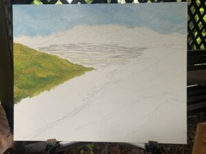 горный пейзаж Таджикистан Сафедчашма самсолик река сурхоб картина художник Альберт Сафиуллин