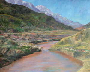 Река Сурхоб Сафедчашма Самсолик Таджикистан пейзаж горы картина художник Альберт Сафиуллин