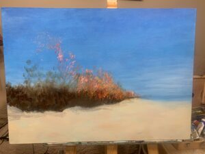 Весна в дюнах пейзаж море Лавтия Яункемери Юрмала картина масло холст художник Альберт Сафиуллин