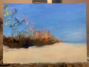 Весна в дюнах пейзаж море Лавтия Яункемери Юрмала картина масло холст художник Альберт Сафиуллин