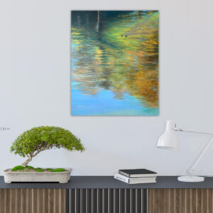 осень отражение река Химка Покровское Стрешнево парк пейзаж картина художник Альберт Сафиуллин