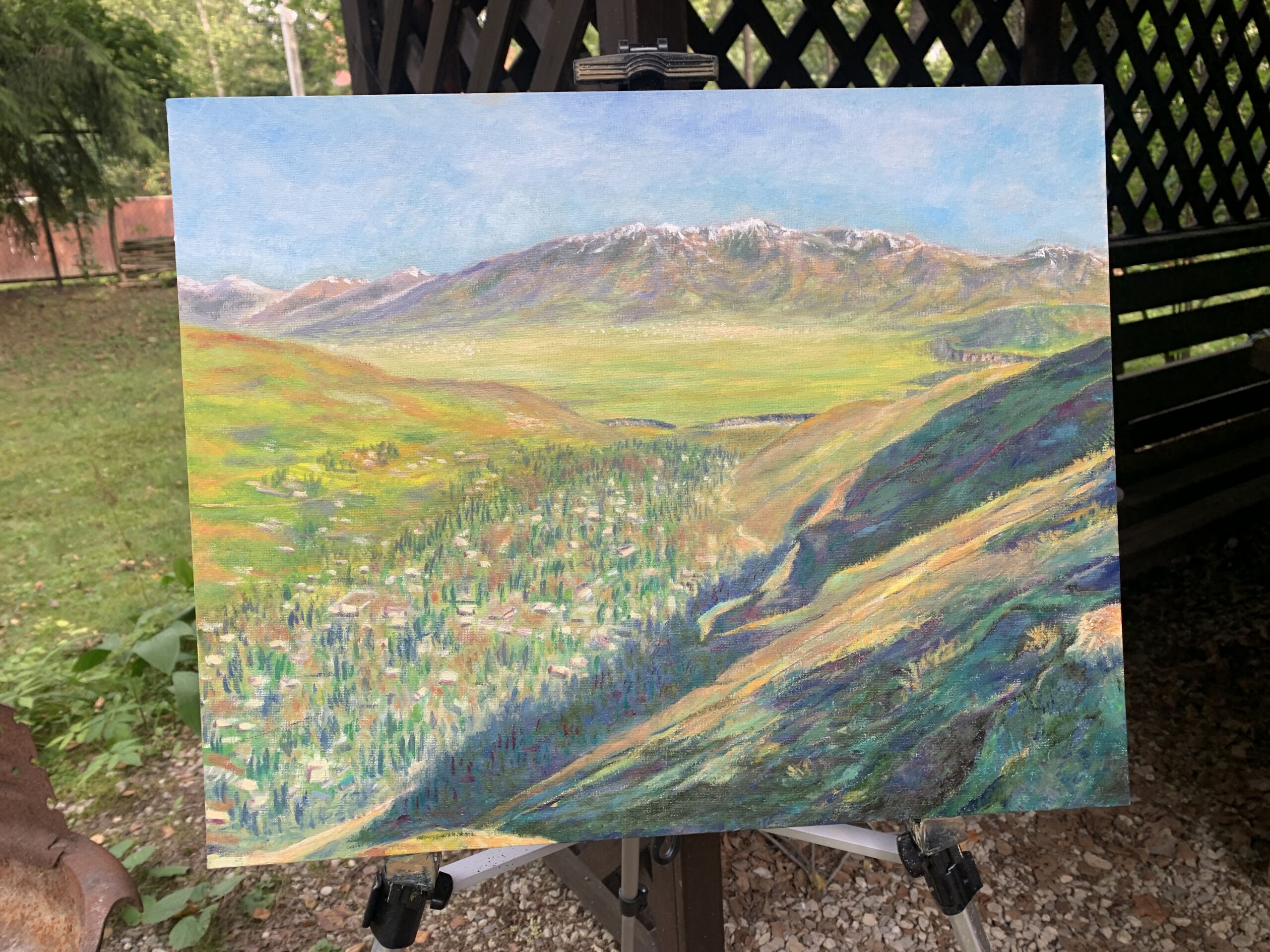 горный пейзаж Таджикистан Сафедчашма Самсолик река сурхоб картина художник Альберт Сафиуллин