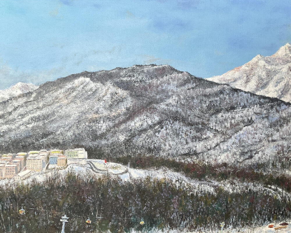 Красная Поляна 960 горы лыжи пейзаж картина художник Альберт Сафиуллин