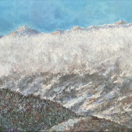 Красная Поляна гора Чугуш лыжи пейзаж картина холст масло художник Альберт Сафиуллин