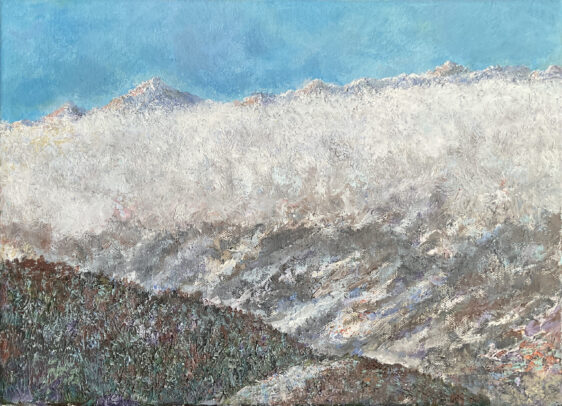 Красная Поляна гора Чугуш лыжи пейзаж картина холст масло художник Альберт Сафиуллин
