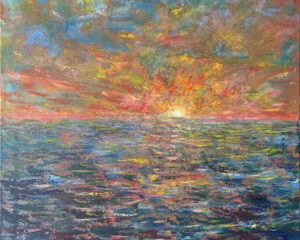 Восход солнца море рассвет холст масло картина пейзаж художник Альберт Сафиуллин