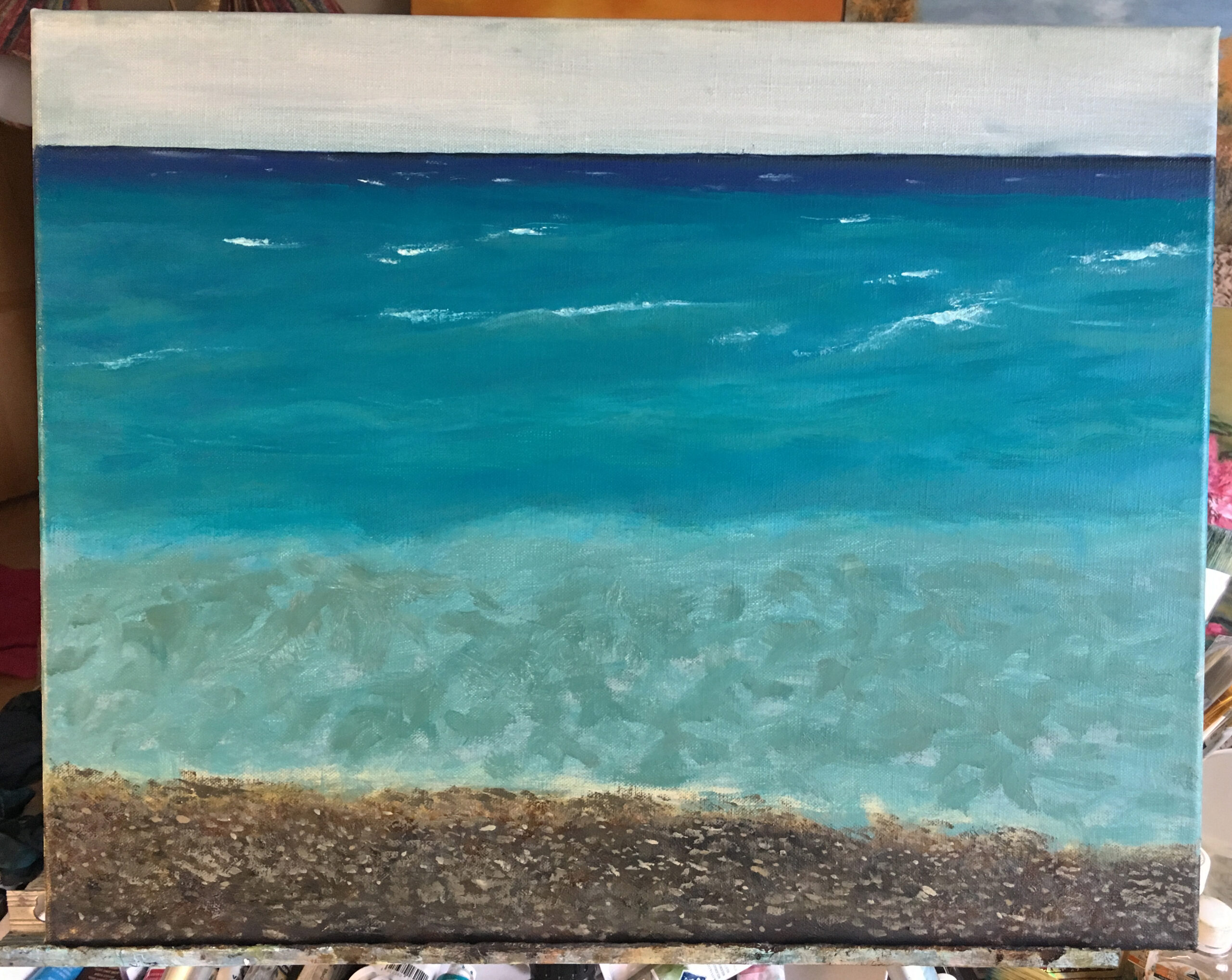 Морской пейзаж Лазурный берег Ницца Мечты прибой картина художник Альберт Сафиуллин