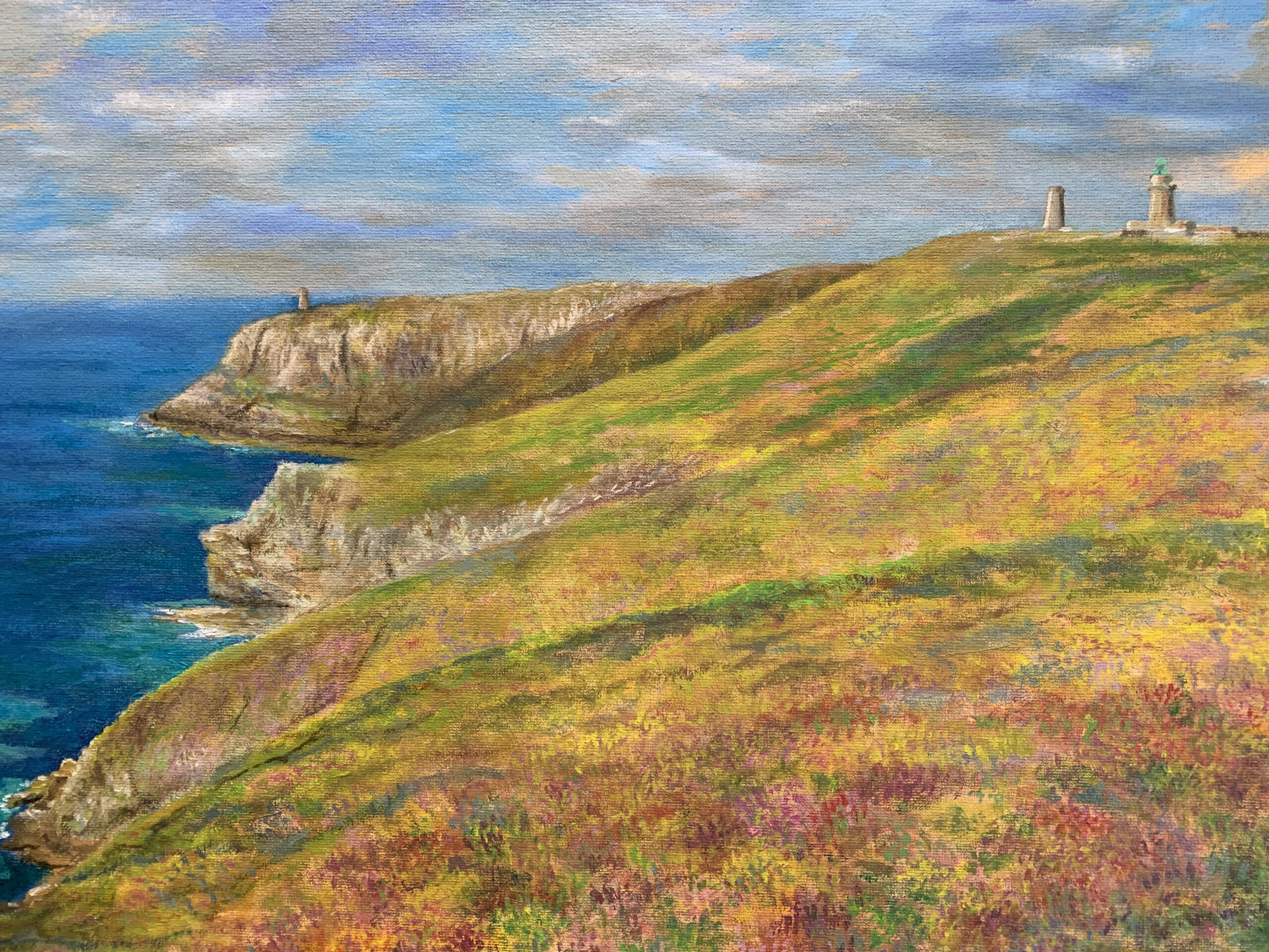 Пейзаж море Бретань вереск картина холст масло художник Альберт Сафиуллин