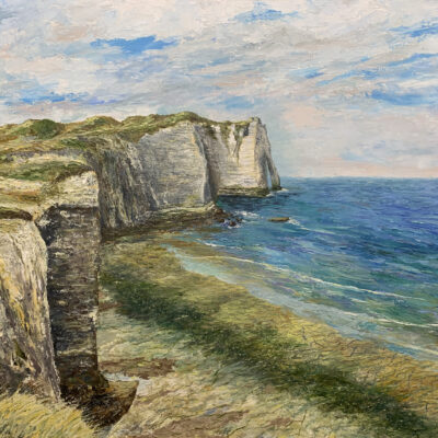 Морской пейзаж Этрета Etretat отлив Нормандия картина холст художник Альберт Сафиуллин