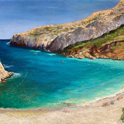 Морской пейзаж Испания пляж Гранаделла Granadella картина холст художник Альберт Сафиуллин