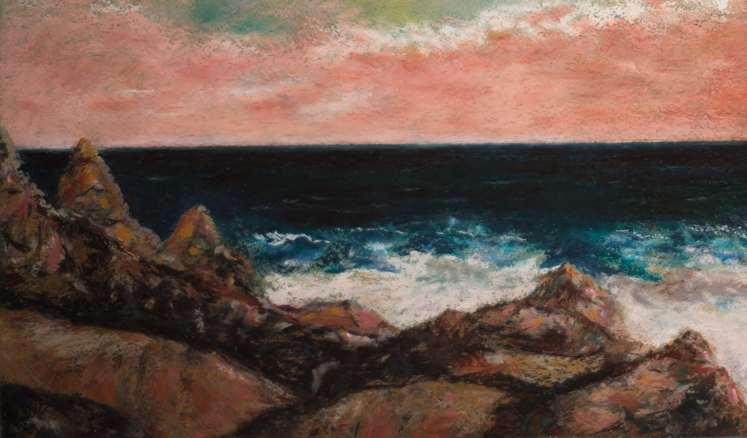 Морской пейзаж Средиземное море Курбе картина холст масло художник Альберт Сафиуллин