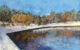 Зимний пейзаж Парк Дружбы Москва картина холст масло первый снег художник Альберт Сафиуллин