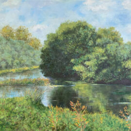 Река Протва пейзаж Ермолино лето картина холст масло импрессионизм художник Альберт Сафиуллин