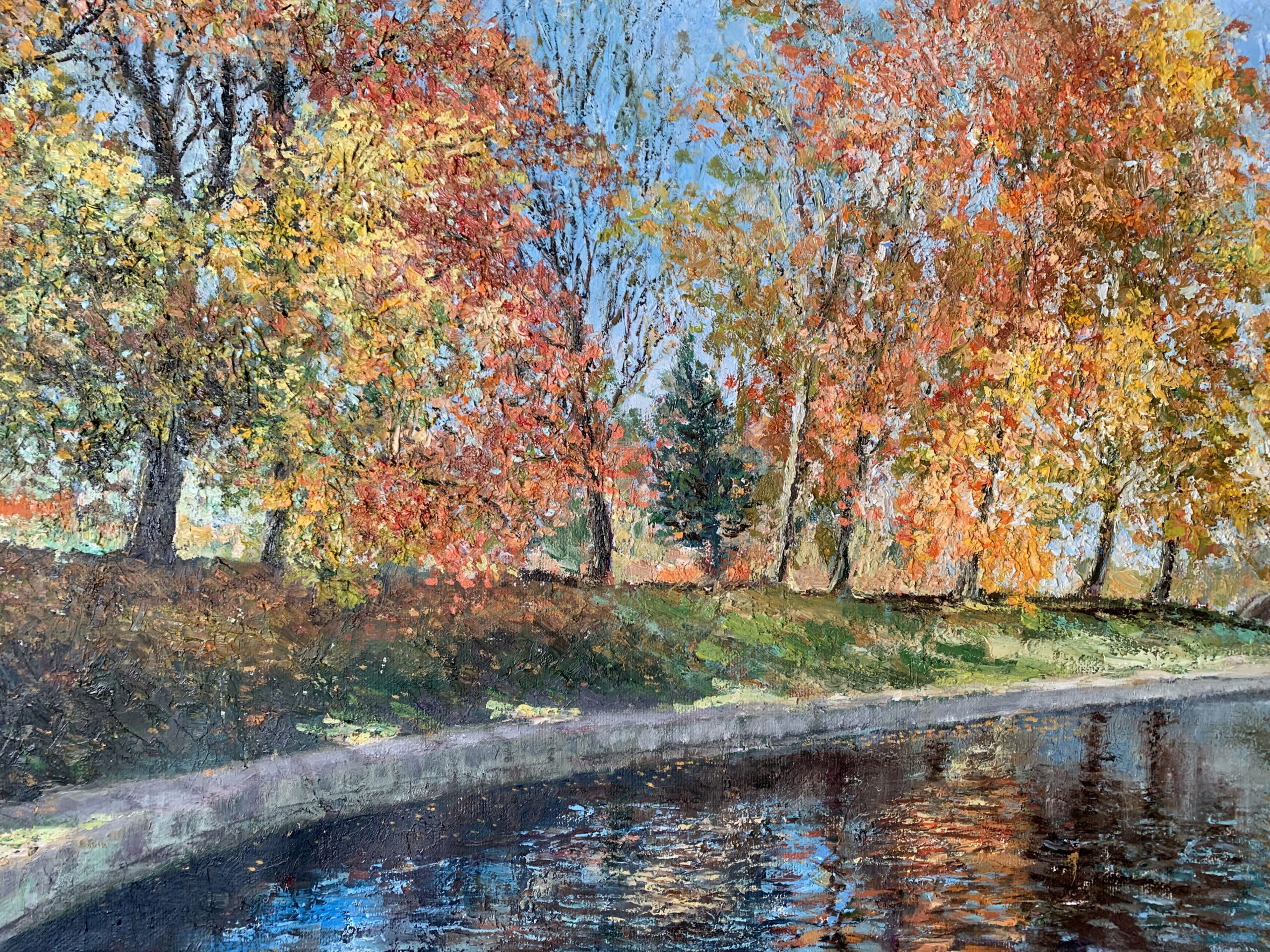 Осень парк Дружбы Москва пейзаж картина импрессионизм художник Альберт Сафиуллин